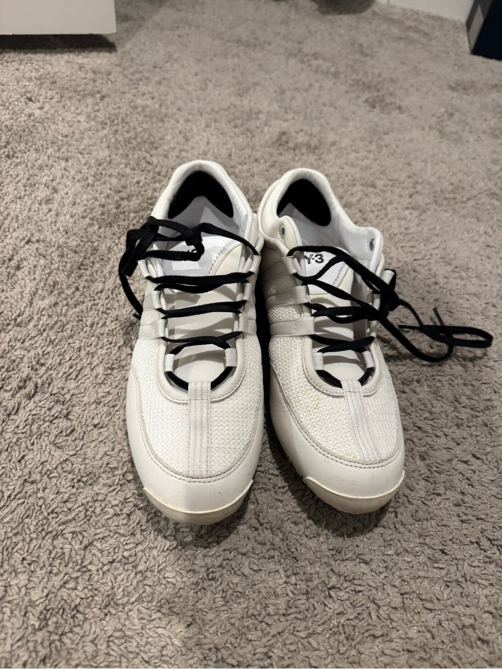 adidas Y-3 White Sneakers with Black Laces